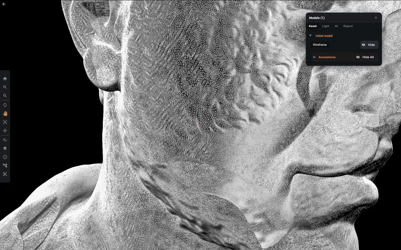 The mesh of a twin, the geometry a 3D print starts from