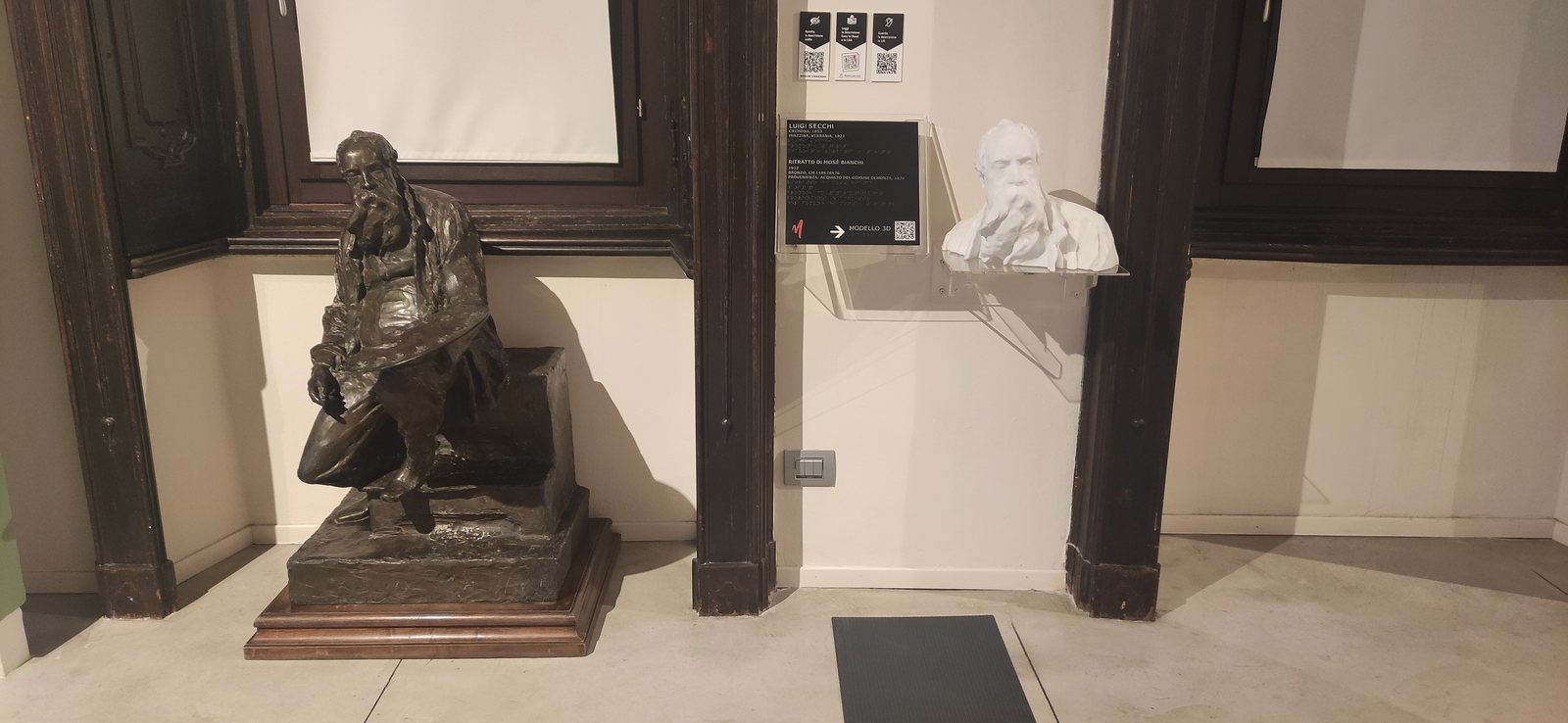 A 3D-printed copy of a sculpture displayed next to the original, for visitors to touch